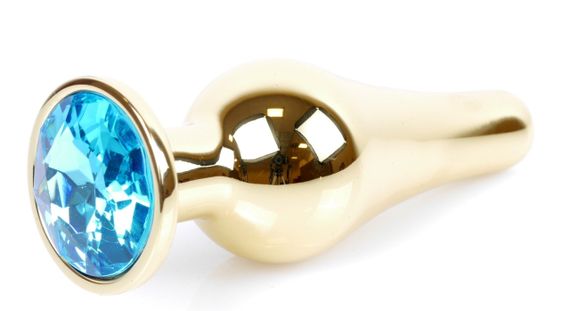 Анальний затор Boss Series - Jewellery Gold BUTT PLUG Light Blue, BS6400067 sexstyle | Зображення 2