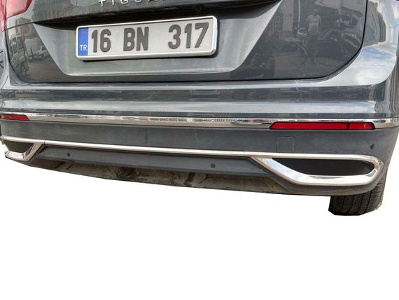 Накладки имитация выхлопных насадок 2020-2025 (3 шт, нерж) OmsaLine - Итальянская нержавейка для Volkswagen Tiguan | Зображення 2