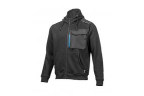 Кофта робоча Hoegert THEO HT5K903-2XL з капюшоном 65% бавовна, 35% поліестер чорна, 2XL (56)