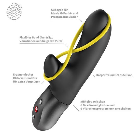Мінівібратор-кролик зі стимулювальною стрічкою Fun Factory AMORINO Black (м'яте паковання!!!) | Зображення 5