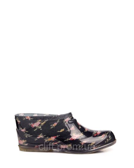 Галоші садово-городні Квіти на чорному | Зображення 2