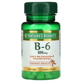 Витамин Nature's Bounty Витамин B6, 100 мг, Vitamin B6, 100 таблеток (NRT00650)