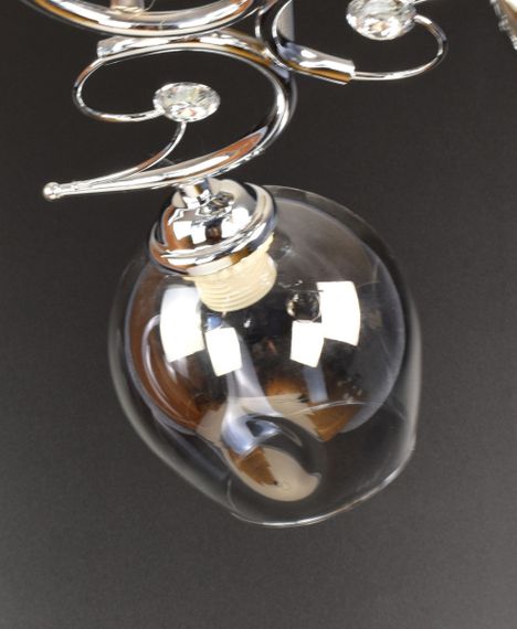 Люстра стельова на 3 лампочки 25851 Хром 23х46х46 см. | Зображення 1