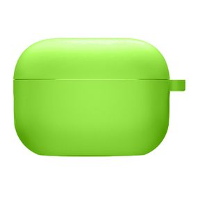 Силіконовий футляр із мікрофіброю для навушників Airpods Pro Салатовый / Neon green