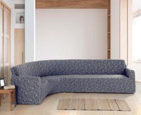 Жаккардовый чехол на угловой диван Roza без юбки Темно-серый