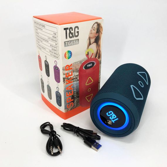 Bluetooth колонка портативна TG656 FM-радіо, потужна переносна акустична колонка. Колір: синій | Зображення 8