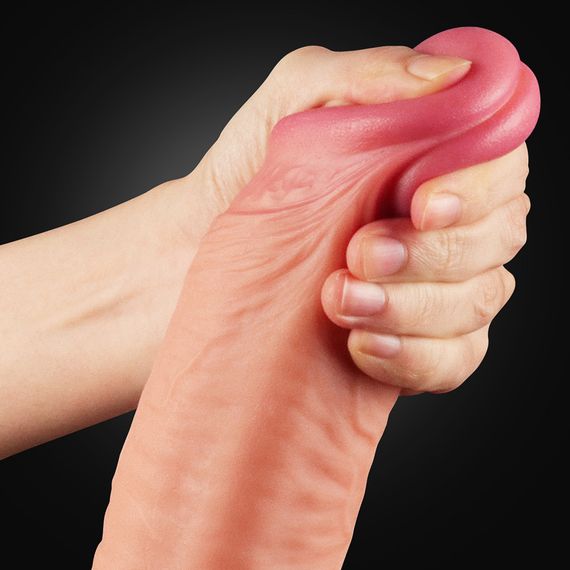 Фалоімітатор - Dual-Layered Silicone Cock 12" Flesh Sex Aura | Зображення 6