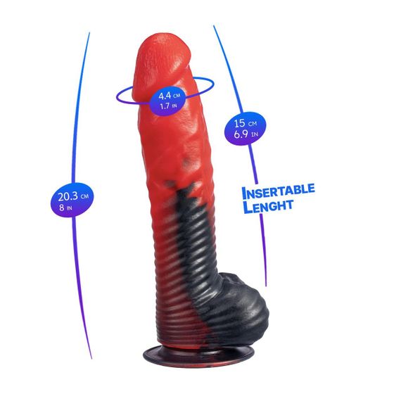 Фалоімітатор SilexD Fantasy Liquid Silicone Devil 8in Red Sex Aura | Зображення 2