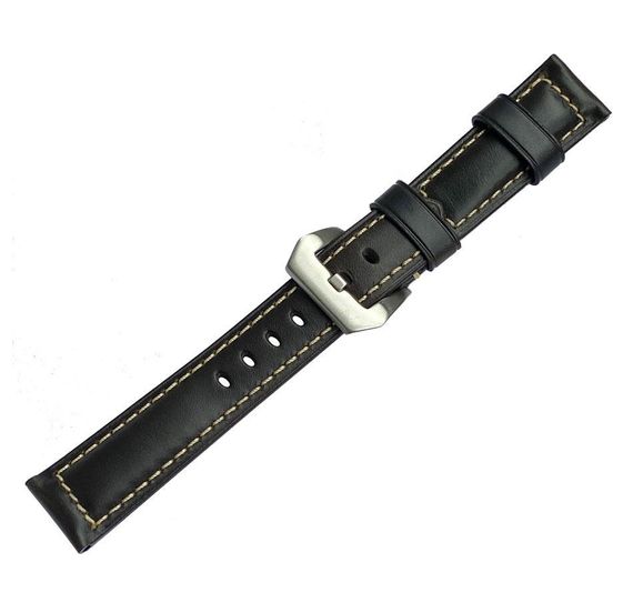 Кожаный ремешок Primolux F001 Steel buckle для часов Samsung Gear S2 Classic (SM-R732 / SM-R735) - Black | Зображення 4