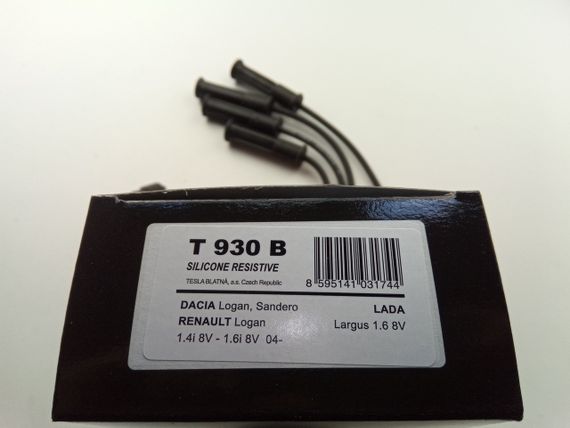 Дроти запалювання Logan 1.4-1.6 8v, TESLA (T930B) суперсилікон (8200506297) | Зображення 1