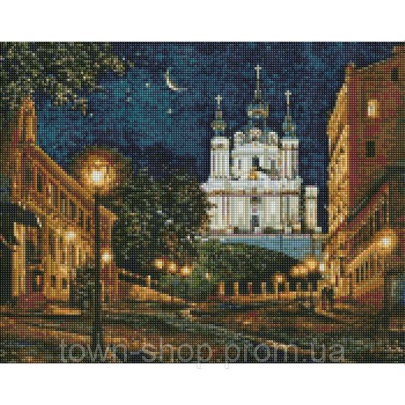 Алмазная мозаика "Вечерний Киев" ©Сергей Брандт Идейка AMO7348 40х50 см