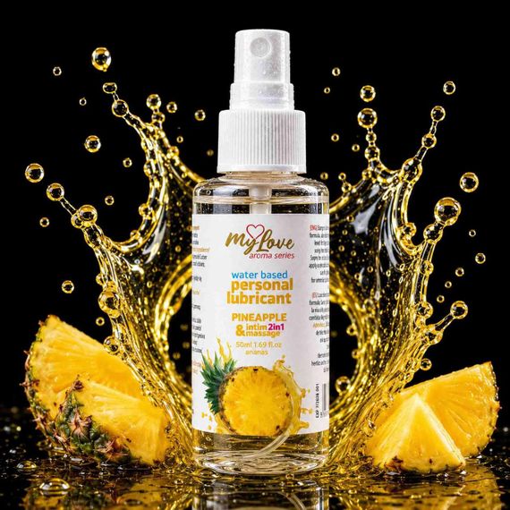 2в1 лубрикант та масажний гель - MyLove Aroma Series Intim&Massage Pineapple, 50 мл Sex Aura | Зображення 1