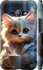 Чохол на Samsung Galaxy J1 Ace J110H Білий кіт "5646m-215-2448"