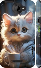Чохол на HTC One X+ Білий кіт "5646c-69-2448"