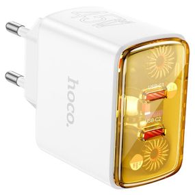 СЗУ HOCO CS43A 110-240V, PD45W, 2*USB-C, White, Box