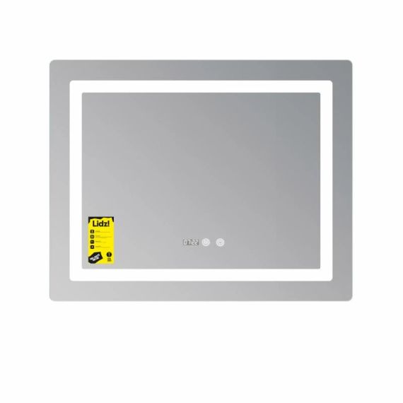 Зеркало Lidz Kubis (KU2) 1000х800 с часами, с LED-подсветкой Touch, с антизапотеванием, с диммером, рег. яркости | Зображення 2