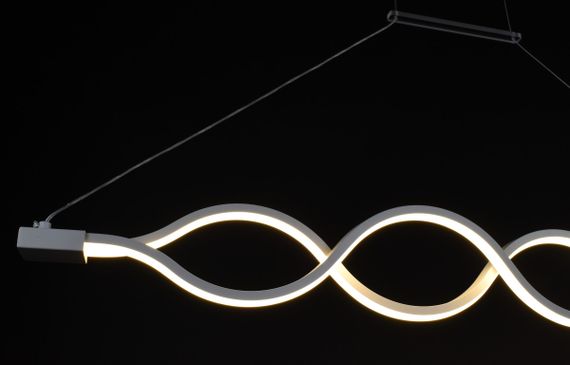 Люстра світлодіодна підвісна LED світильник для квартири на стелю лед 27442 Білий 30-110х6х122 см. | Зображення 5