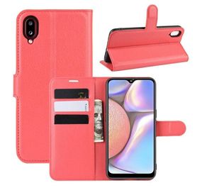 Чохол книжка з кишенями для карт на Samsung Galaxy A02 колір Червоний