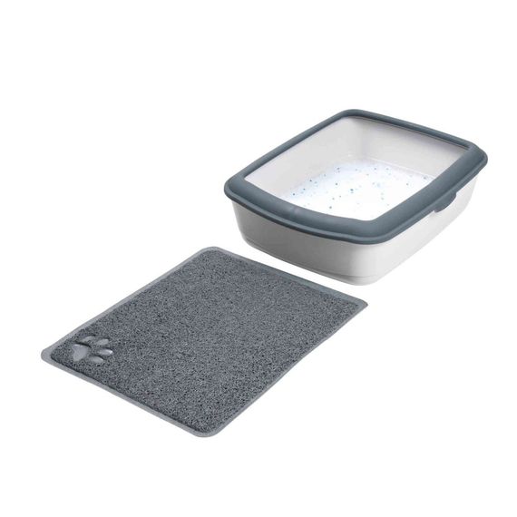 Килимок Trixie під котячий туалет сірий з лапкою 40х60 см | Зображення 1