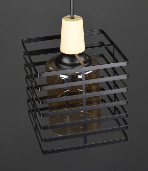 Люстра підвісна LOFT на 1 лампочку 27786 Чорний 30-100х16х16 см. | Зображення 2