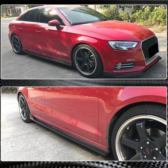 Бокові пороги (для Base SD, Карбон) для Ауди A3 2012-2020 рр | Зображення 2