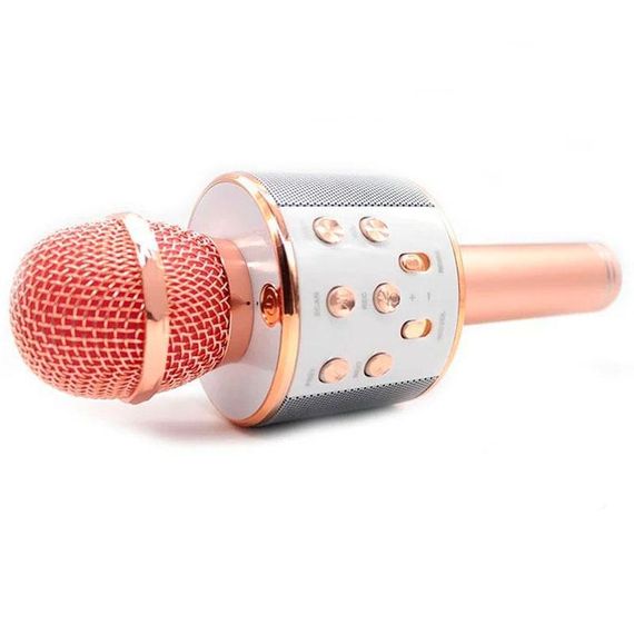 Караоке Мікрофон-колонка WS858 Rose Gold | Зображення 2