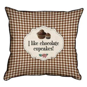Подушка с мешковины I like chocolate cupcakes! 45x45 см (45PHB_SWE027_BR)
