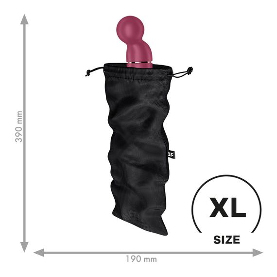 Мішечок для секс-іграшок Satisfyer Treasure Bag XL, чорний, на шнурку