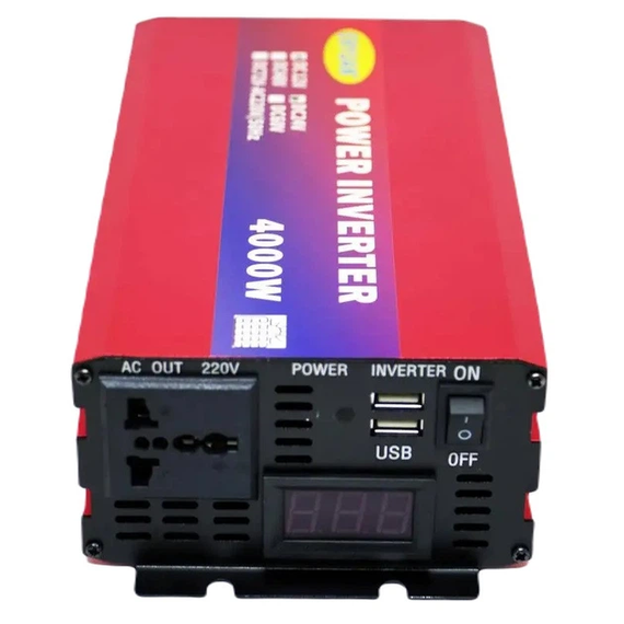 Перетворювач напруги інвертор Eryuan 4000W DC/AC 12V-220V  Red | Зображення 4