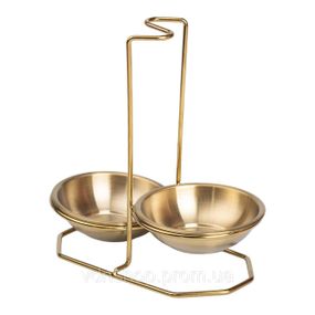 Вертикальная подставка для половника или ложек 20×12.5×19.5 см из нержавеющей стали Золото HP-19-14