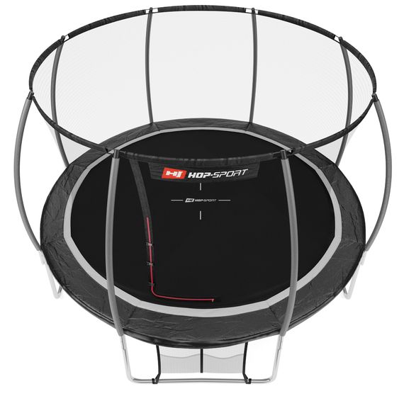 Батут Hop-Sport Premium 12ft (366см) чорно-сірий з внутрішньою сіткою | Зображення 1