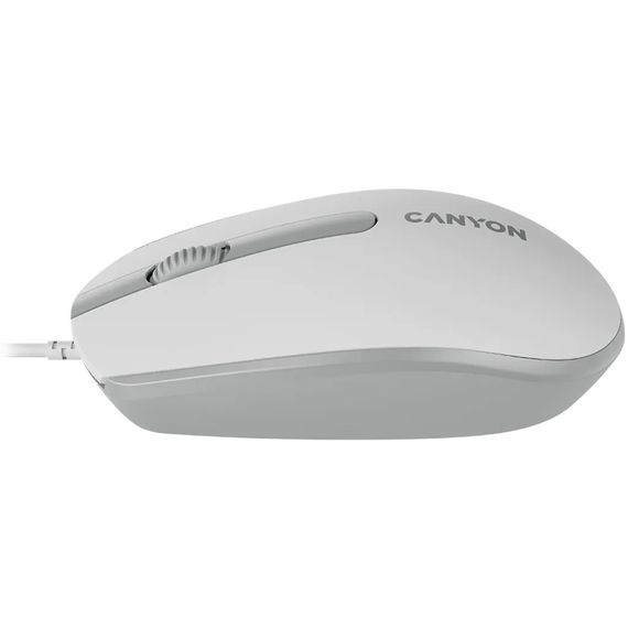 Мышь компьютерная проводная Canyon M-10 White/Gray CNE-CMS10WG светло-серая | Зображення 4