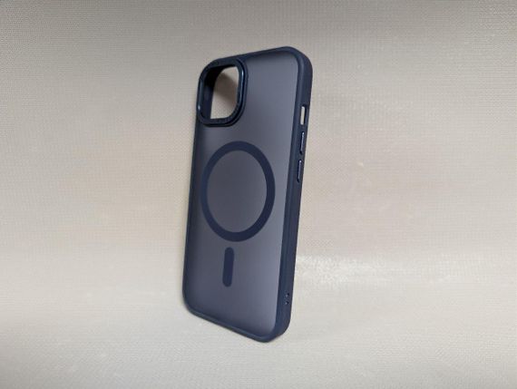 Чохол для iPhone 15 / Айфон 15, GUARD MATTE, протиударний, Soft Touch, з MagSafe, синій | Зображення 4