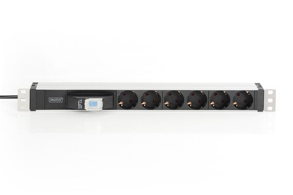 Блок розеток DIGITUS 1U, 6xSchuko, 16A, 250V, автомат, вилка Schuko (DN-95417) | Зображення 5