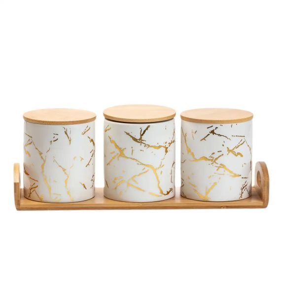 Банки для сыпучих продуктов, набор из 3 шт по 650 мл HP1209