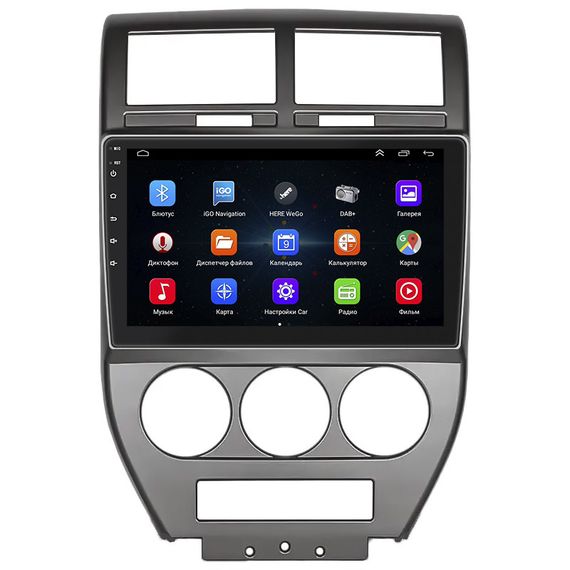 Штатная магнитола Lesko для Jeep Compass I 2006-2010 экран 10" 1/16Gb Wi-Fi GPS Base | Зображення 1
