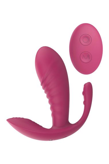 Массажер-вибратор рельефный Dream Toys Essentials с тройной стимуляцией, красный sexstyle