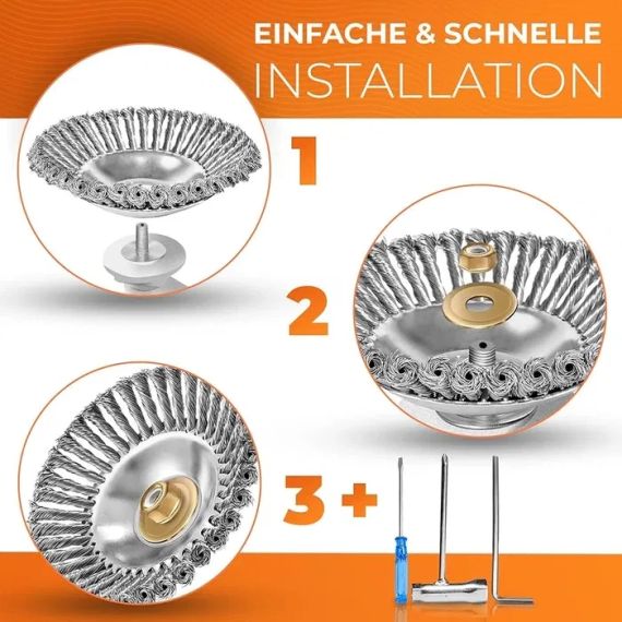 Дротяна щітка LODIIC для мотокоси 25,4 мм, насадка для бензинових тримерів, видалення бур’янів, корщітка, крацовка | Зображення 3