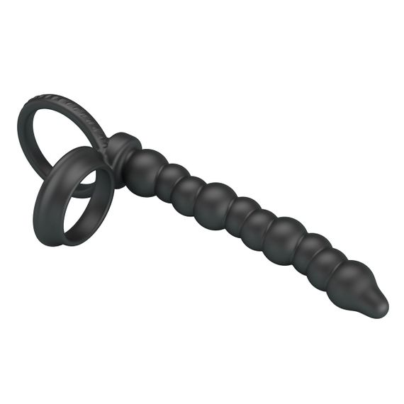 Эрекционное кольцо с насадкой для анального секса Pretty Love - Diilon Black, BI-210331 sexstyle | Зображення 11