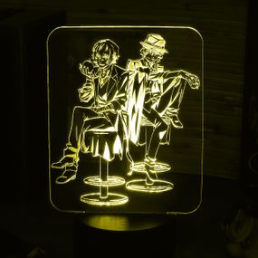Акриловий світильник-нічник Дазай Чуя (Dazai and Chuuya) жовтий tty-n000627