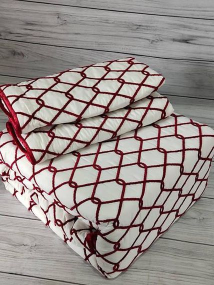 Покрывало (250х260см) с наволочками(50х70см) Defne KREM-BORDO Полиэстер