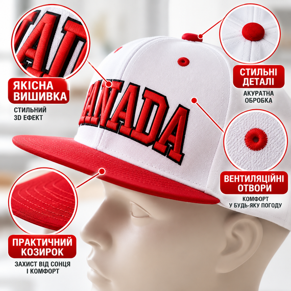 Кепка Canada Premium 59-64 універсальна з регульованим ремінцем та комфортною посадкою повсякденна бейсболка | Зображення 7