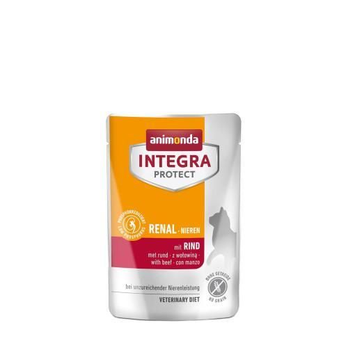 Корм влажный ветеринарный для кошек Integra Protect Renal pouches with beef при болезнях почек, с говядиной,