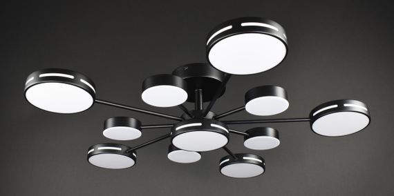 Люстра світлодіодна стельова LED світильник для квартири на стелю лед 27933 Чорний 19х88х88 см. | Зображення 6