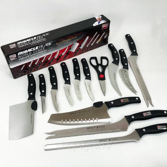 Набор ножей кухонных сталь Contour Pro Knives 13, Набор ножей для новой кухни, Товары для кухни ножи DZ-13 | Зображення 4