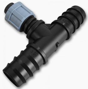 Трійник з'єднувач Bradas для трубки 20мм х2 / крапельна стрічка 25 шт