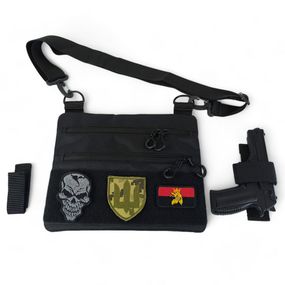 Черная мужская сумка тактическая нагрудная, Тактический универсальный рюкзак, Мужская сумка рюкзак слинг