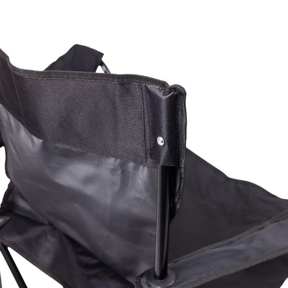 Крісло розкладне туристичне 50х80х80 см для відпочинку, пікніка, риболовлі з підстаканником Чорне | Зображення 8