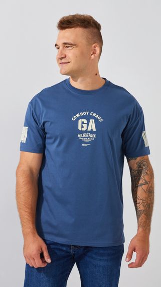 Футболка з принтом чоловіча  32041MP XL Синій shop (2000990879301)