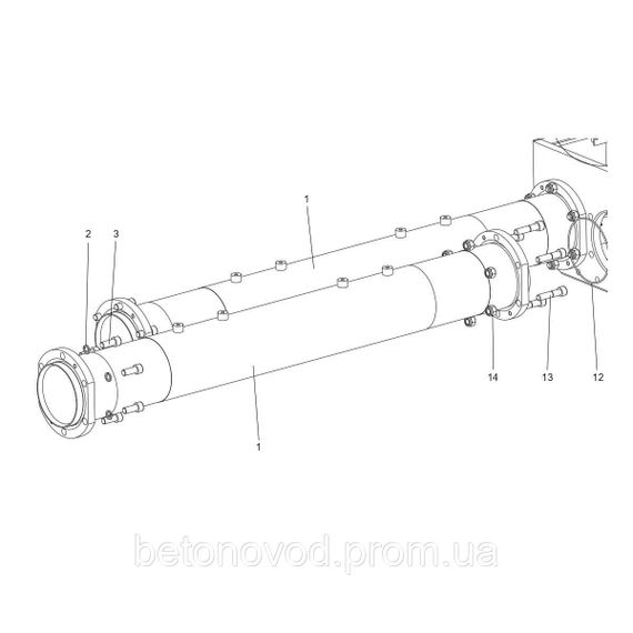 Циліндр робочий CF 176×1500 CIFA